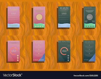Corporate identity template with geometric vector image