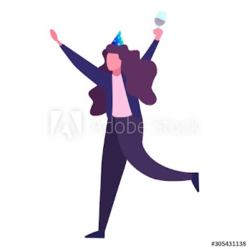 Corporate party in the office with balloons and confetti