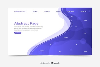 Corporative landing page web template with abstract design Free Vector