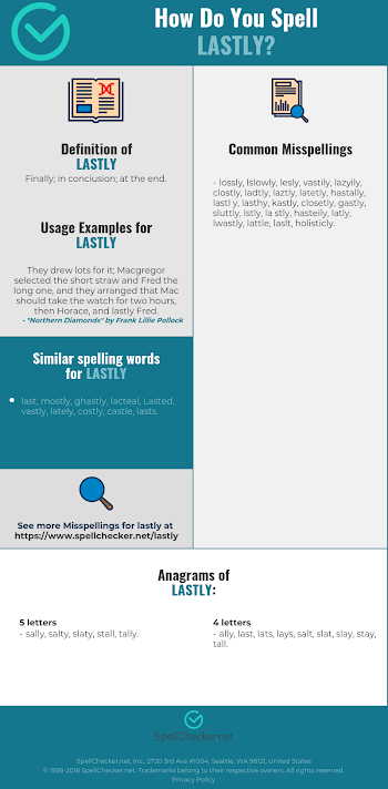 Correct spelling for lastly | Spellchecker.net