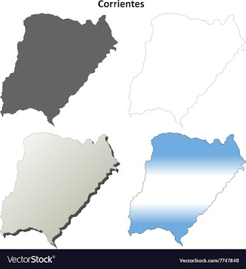 Corrientes blank outline map set vector image