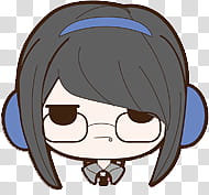 Cosas, black haired female anime character transparent background PNG clipart