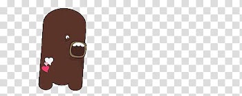 COSAS TIERNAS, brown monster and hearts illustration transparent background PNG clipart