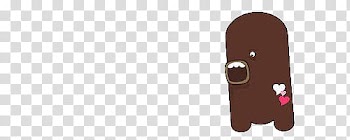 COSAS TIERNAS, brown monster with hearts illustration transparent background PNG clipart