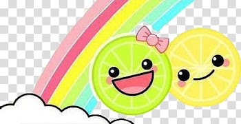 COSAS TIERNAS, two slice fruit rainbow transparent background PNG clipart