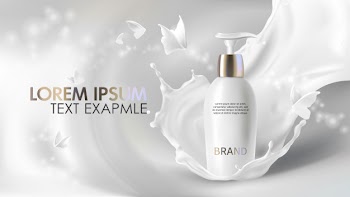 Cosmetic cream realistic banner Free Vector