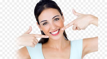 Cosmetic dentistry Tooth whitening - smiling woman 