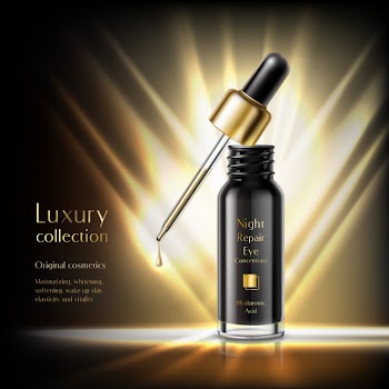 Cosmetic products realistic advertisement template Free Vector