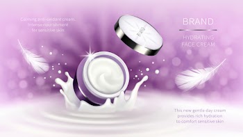 Cosmetic realistic background with cream Free Vector