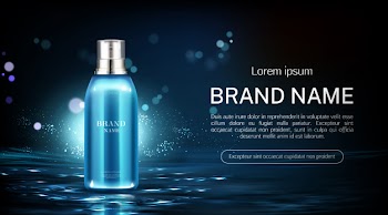 Cosmetic spray bottle banner beauty product Free Vector