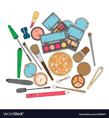 Cosmetics and fashion background with make up vector image