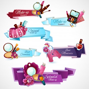 Cosmetics banner set