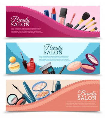 Cosmetics banners set