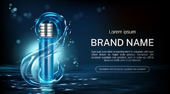 Cosmetics bottle anti aging product tube banner Free Vector