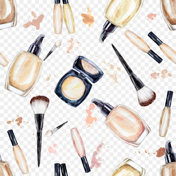 Cosmetics Foundation Makeup brush Watercolor painting - Creative Makeup Tools 