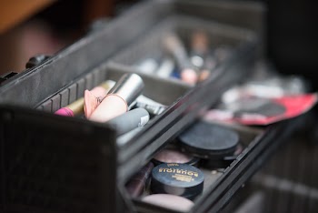 Cosmetics in Train Case