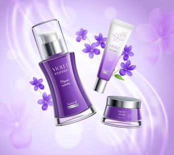 Cosmetics product realistic composition poster Free Vector