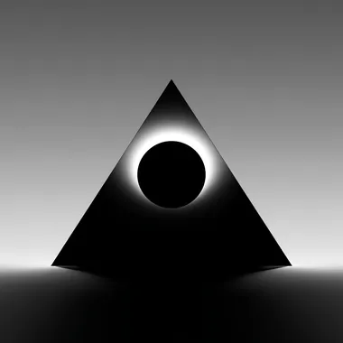 Cosmic Eclipse Tetrahedron in Minimalist Black and White Cosmic Eclipse Tetrahedron in Minimalist Black and White