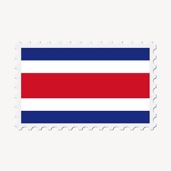 Costa Rica flag clipart, postage | Free Vector - rawpixel