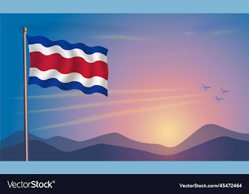 costa rica flag in the morning sun