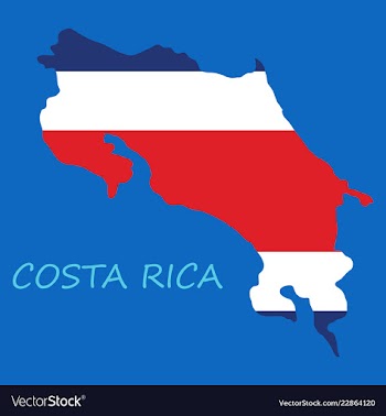 Costa rica flag map vector image