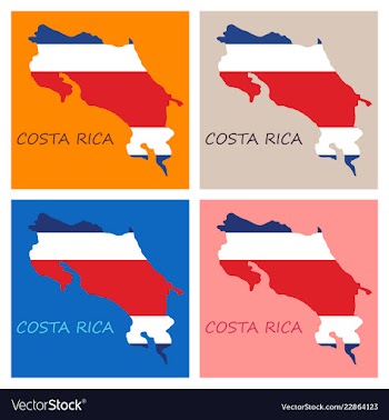 Costa rica flag map vector image