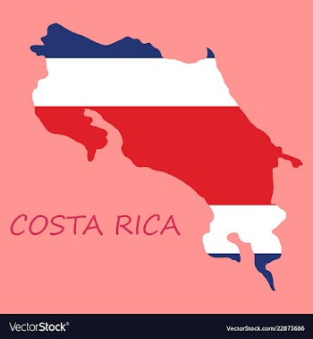 Costa rica flag map vector image