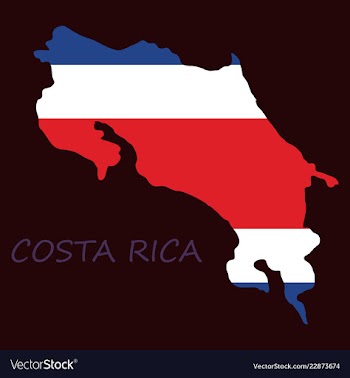 Costa rica flag map vector image