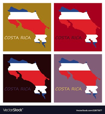 Costa rica flag map vector image