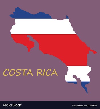 Costa rica flag map vector image