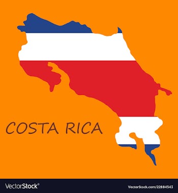 Costa rica flag map vector image