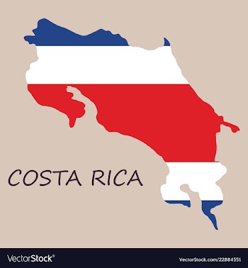 Costa rica flag map vector image
