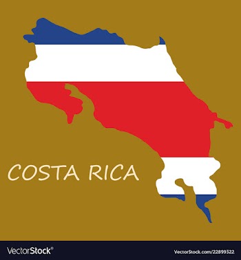 Costa rica flag map vector image
