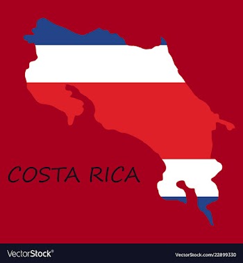 Costa rica flag map vector image
