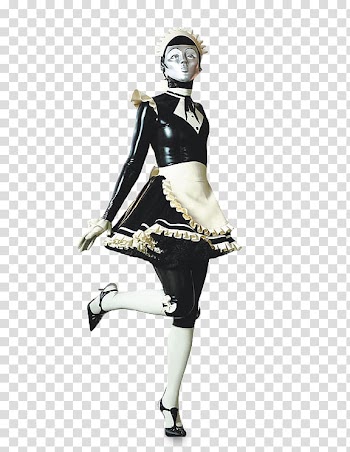 Costume French maid Latex Clothing Catsuit, latex maid outfit transparent background PNG clipart
