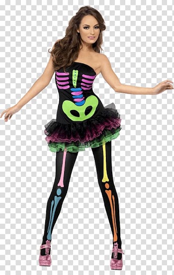 Costume party Dress Skeleton Tutu, dress transparent background PNG clipart