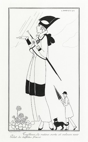 Costumes Parisiens (1914) fashion illustration in high resolution by George Barbier. Original from The Rijksmuseum. Digitally enhanced by rawpixel.