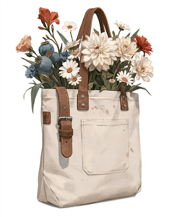 Cosy Summer Tote Bag with Flowers