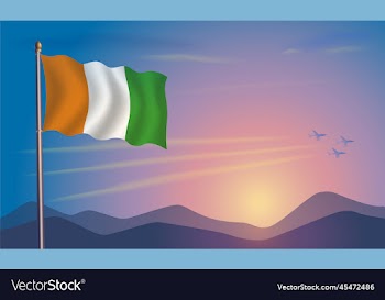 cote divoire flag in the morning sun