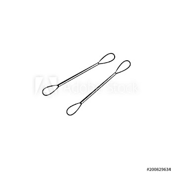 Cotton buds hand drawn outline doodle icon