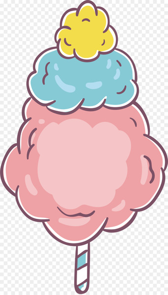 Cotton candy Lollipop Zefir Sugar - Combination colored cotton candy 