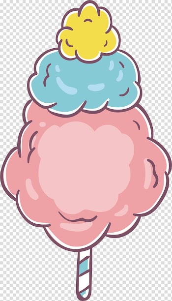 Cotton candy Lollipop Zefir Sugar, Combination colored cotton candy transparent background PNG clipart