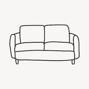 Couch doodle clipart, living room | Free Vector Illustration - rawpixel