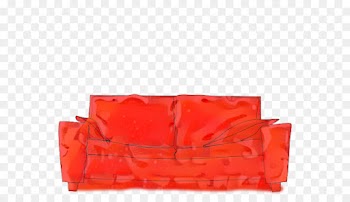 Couch, Furniture, Sitting, Red, Orange PNG