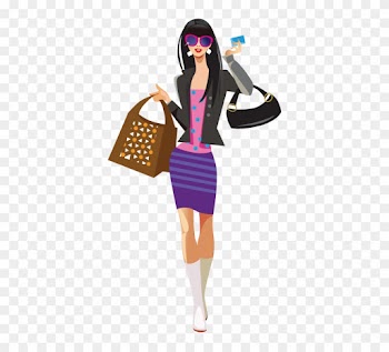 Couleur De Votre Mur - Girl Shopping Cartoon Png
