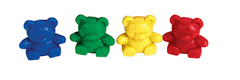 Counters Teddy Bear Set Of 80 4 Colours - Clip Art Library