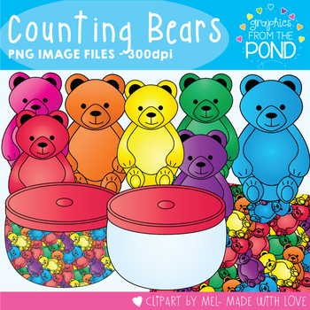 Counting Bear Clip Art - Teddy Bear Counters for Teaching Math | TpT