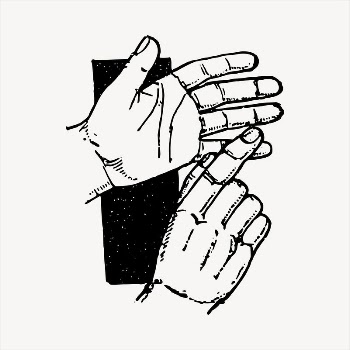 Counting hands  clipart, vintage | Free Vector - rawpixel