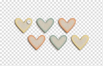 Country Garden Elements, six hearts art transparent background PNG clipart