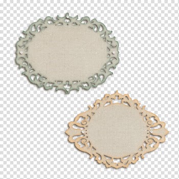 Country Garden Elements, two gray and brown frame illustrations transparent background PNG clipart